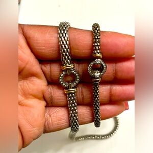 Silver Necklace and Bracelet Set